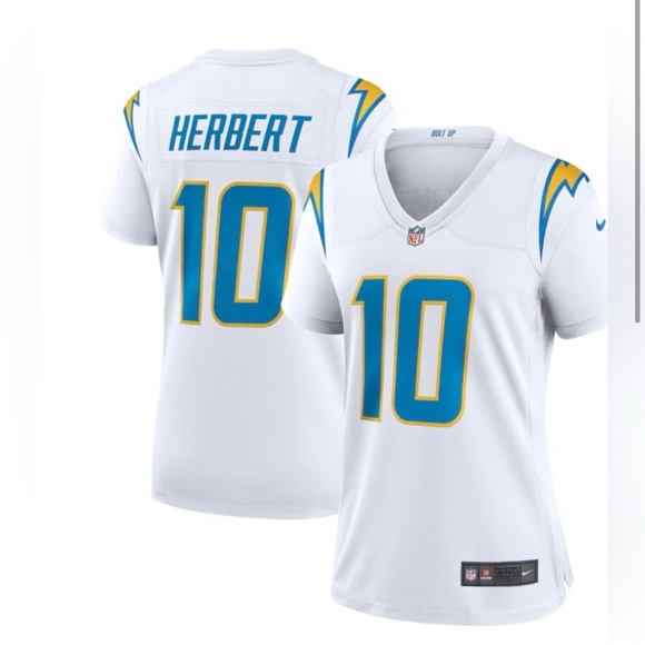 NWT NIKE LOS ANGELES CHARGERS JUSTIN HERBERT #10 WHITE JERSEY - Picture 1 of 8
